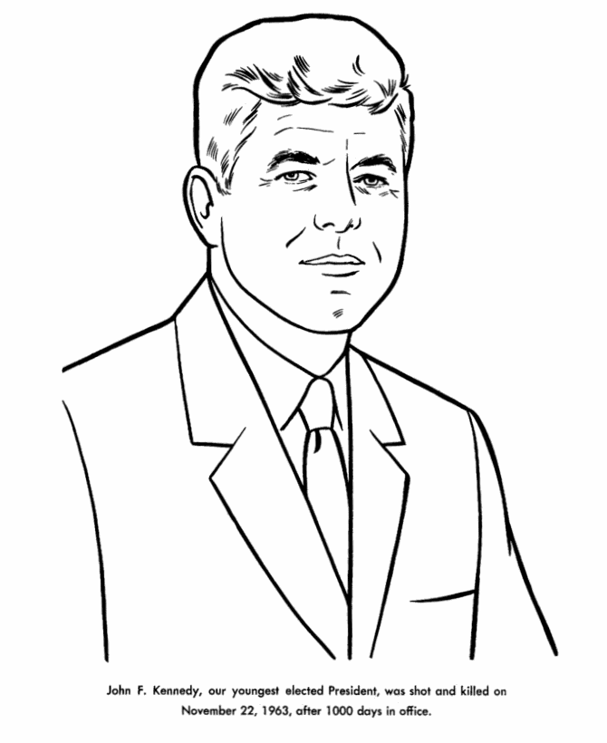  John F. Kennedy Coloring Page