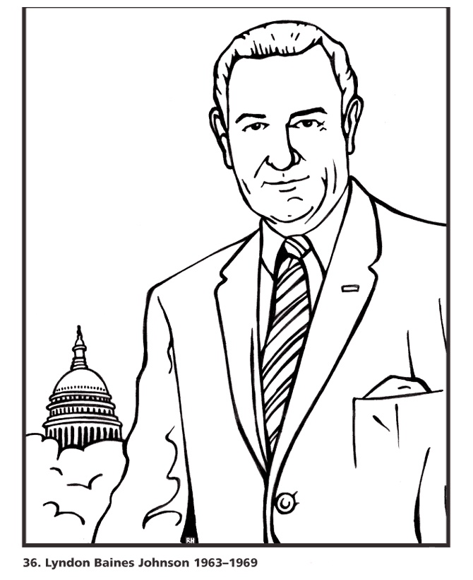  Lyndon Johnson Coloring Page