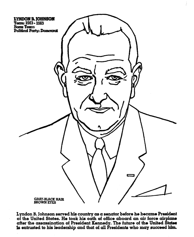  Lyndon Johnson Coloring Page