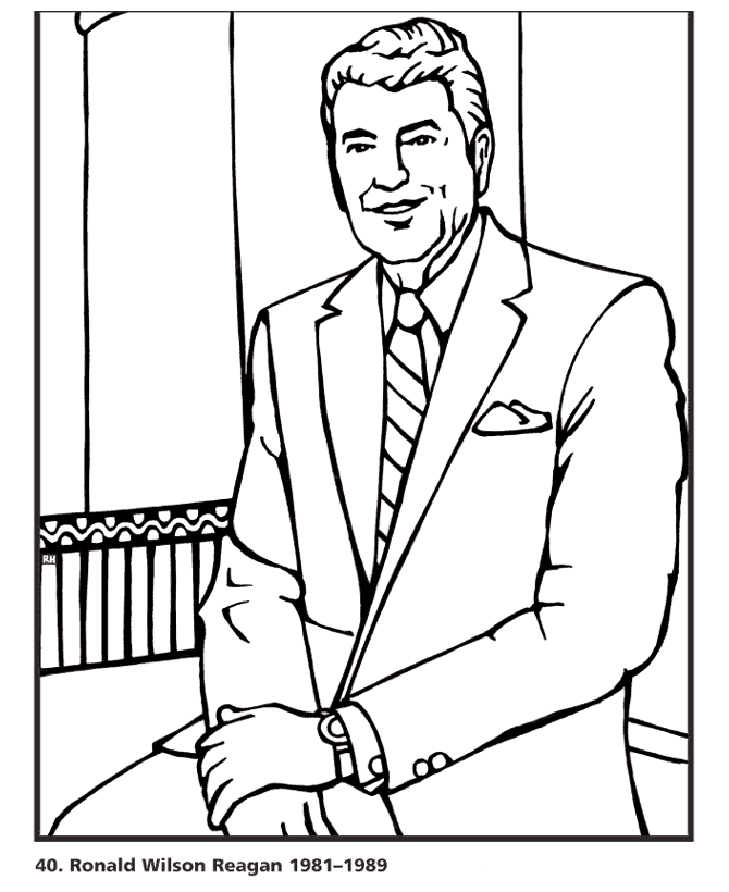  Ronald Reagan Coloring Page