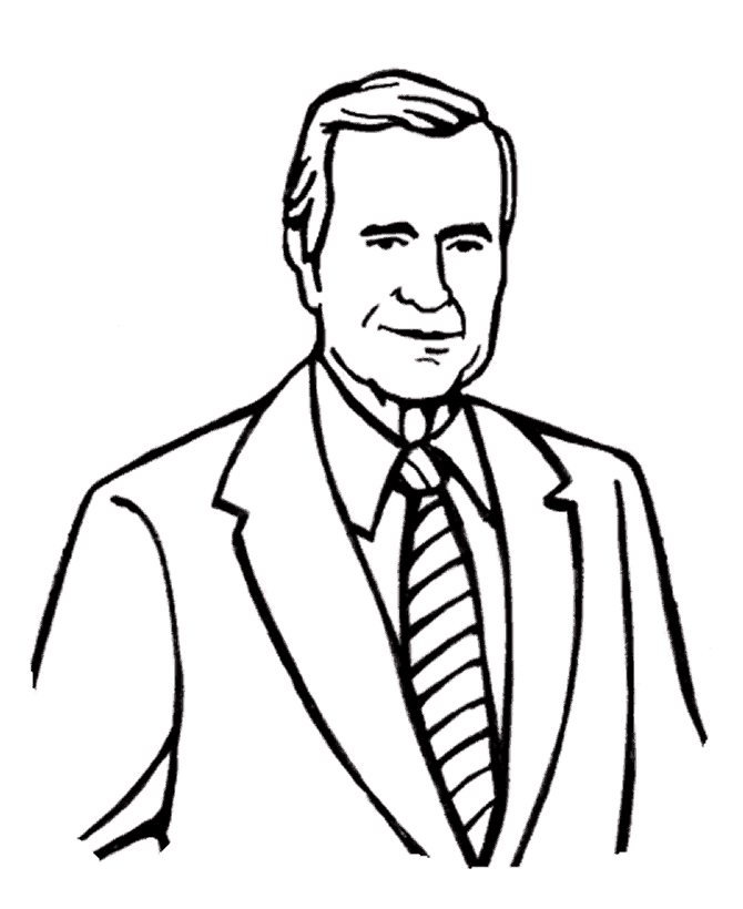 coloring pages of george bush