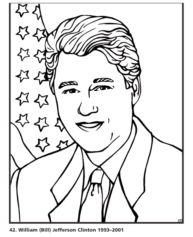  Bill Clinton Coloring Page