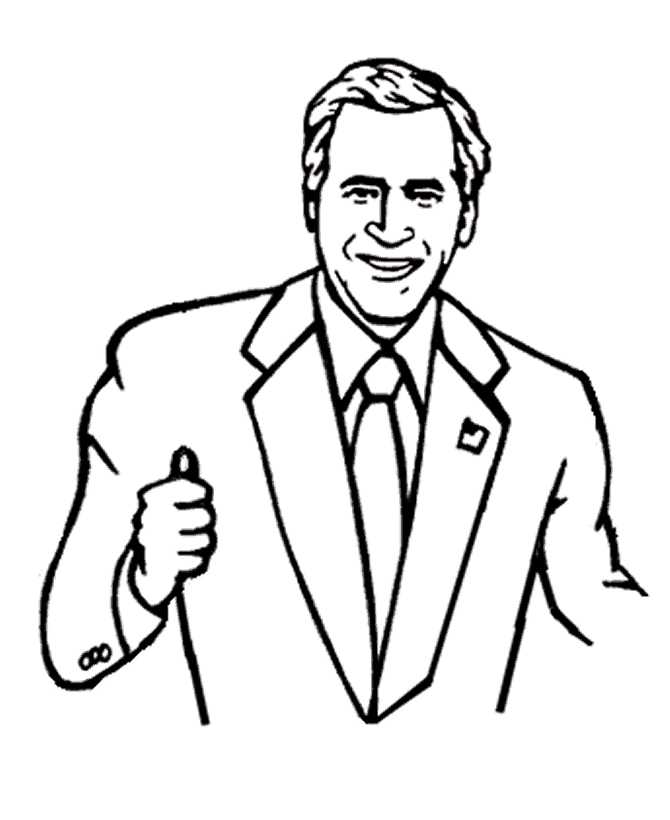 coloring pages of george bush