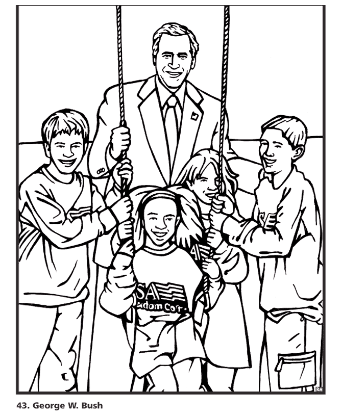  George W. Bush Coloring Page